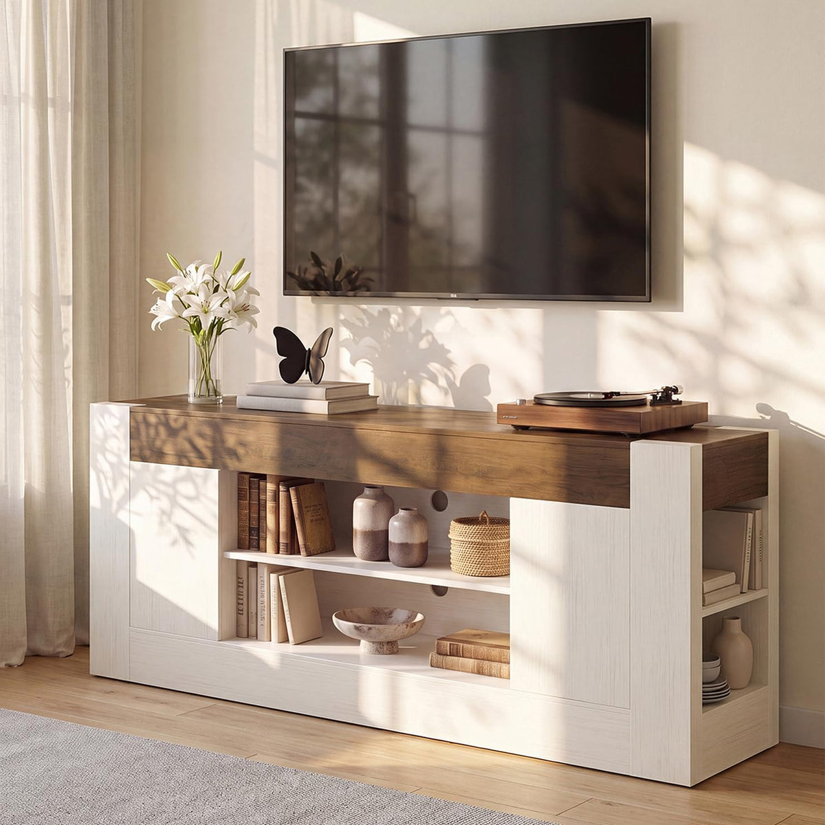White TV Stand with Storage P162287