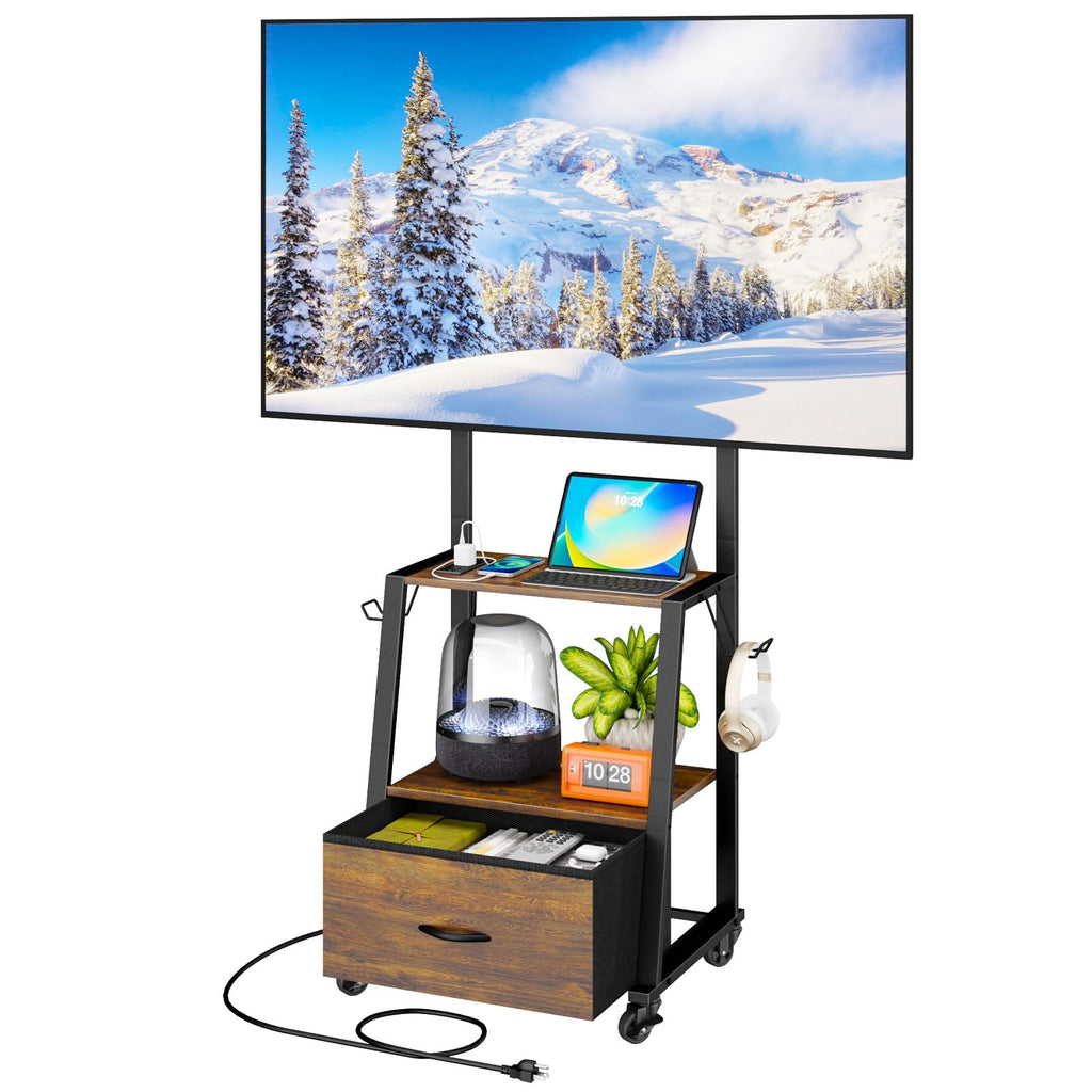 Rolling TV Stand on Wheels for 32-55 Inch TVs Y4115