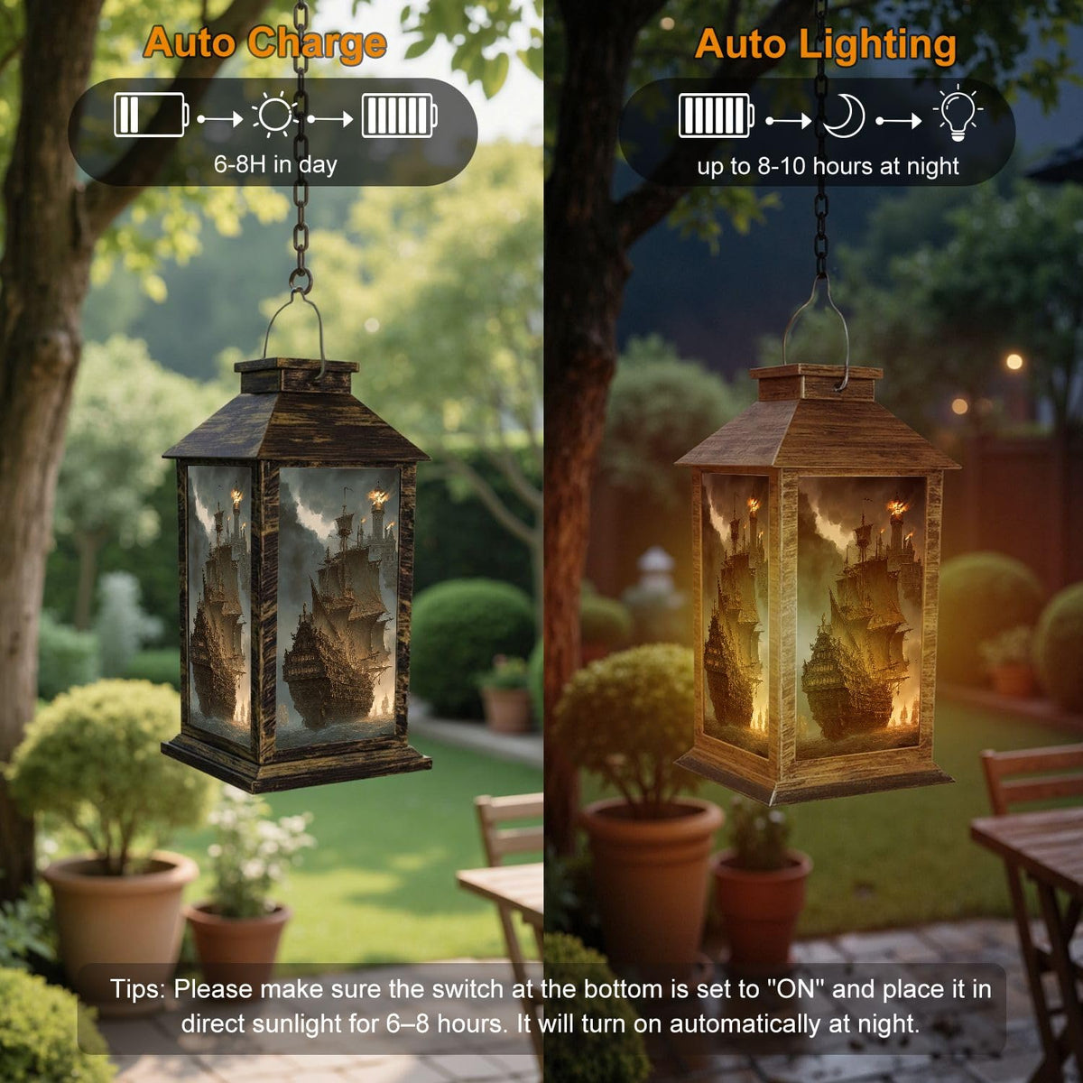Waterproof Solar Powered Hanging Lantern A11988