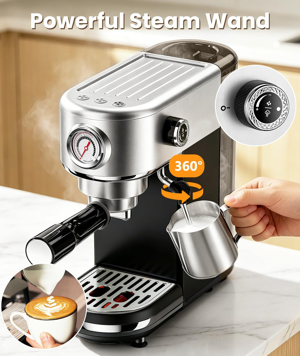 20 Bar Espresso Coffee Machine with Milk Frother A865331
