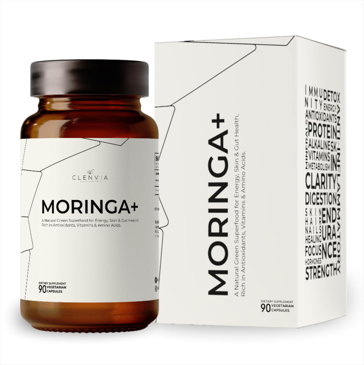 90 Capsules 1000mg Organic Moringa Leaf Powder Capsules P565021