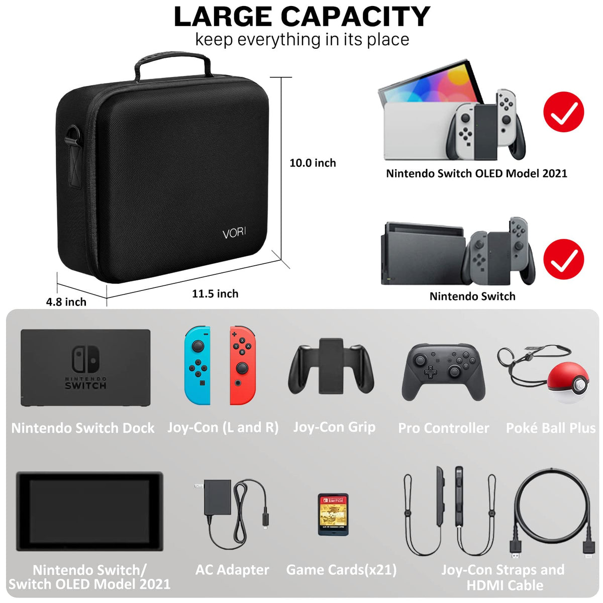 Black Carrying Case with Handle and Shoulder Strap G947