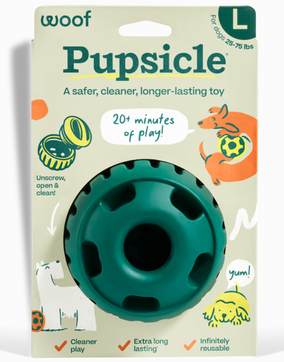Interactive Dog Ball Toy 25-75 lbs Green R5582