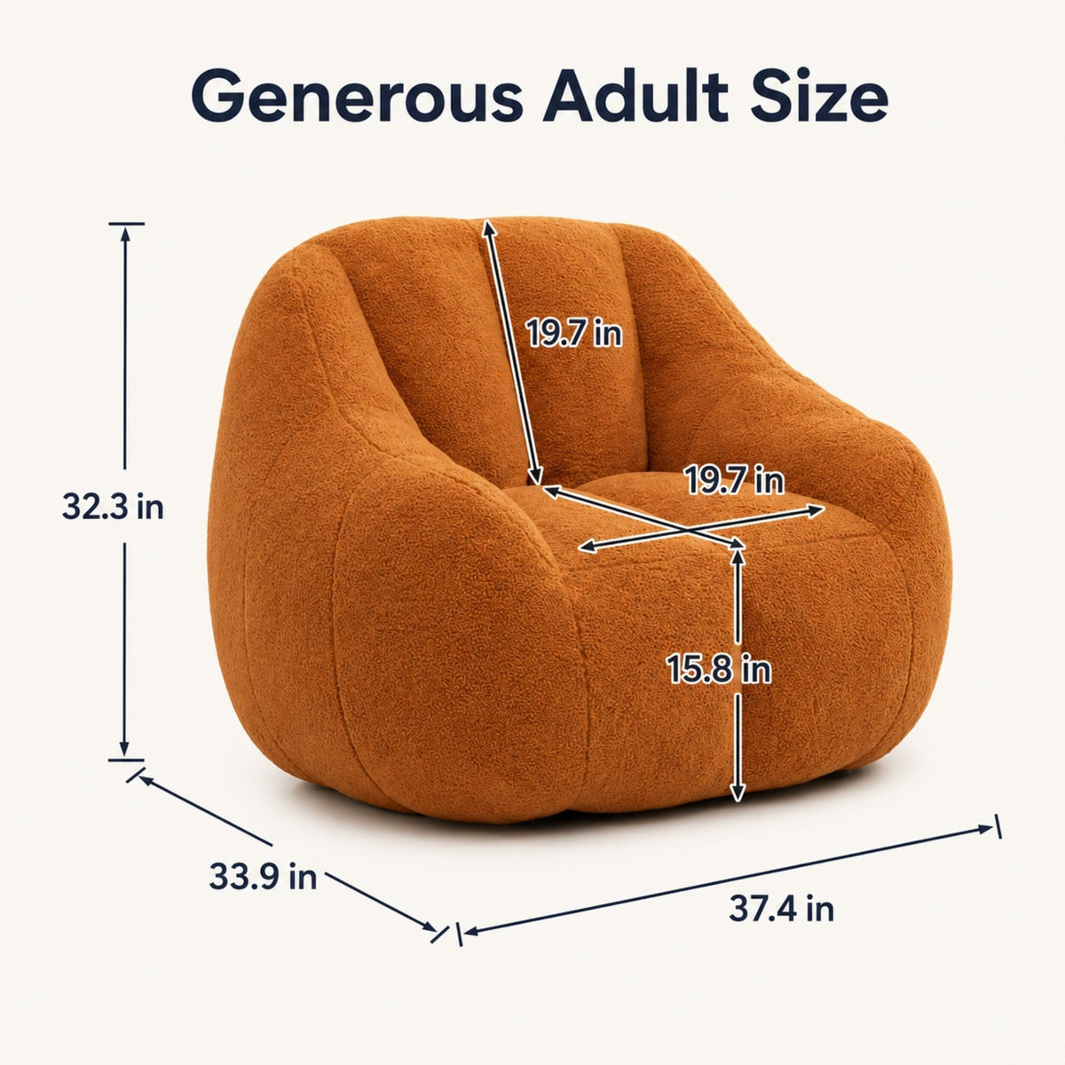 Yellow Memory Foam Bean Bag Chair A79675