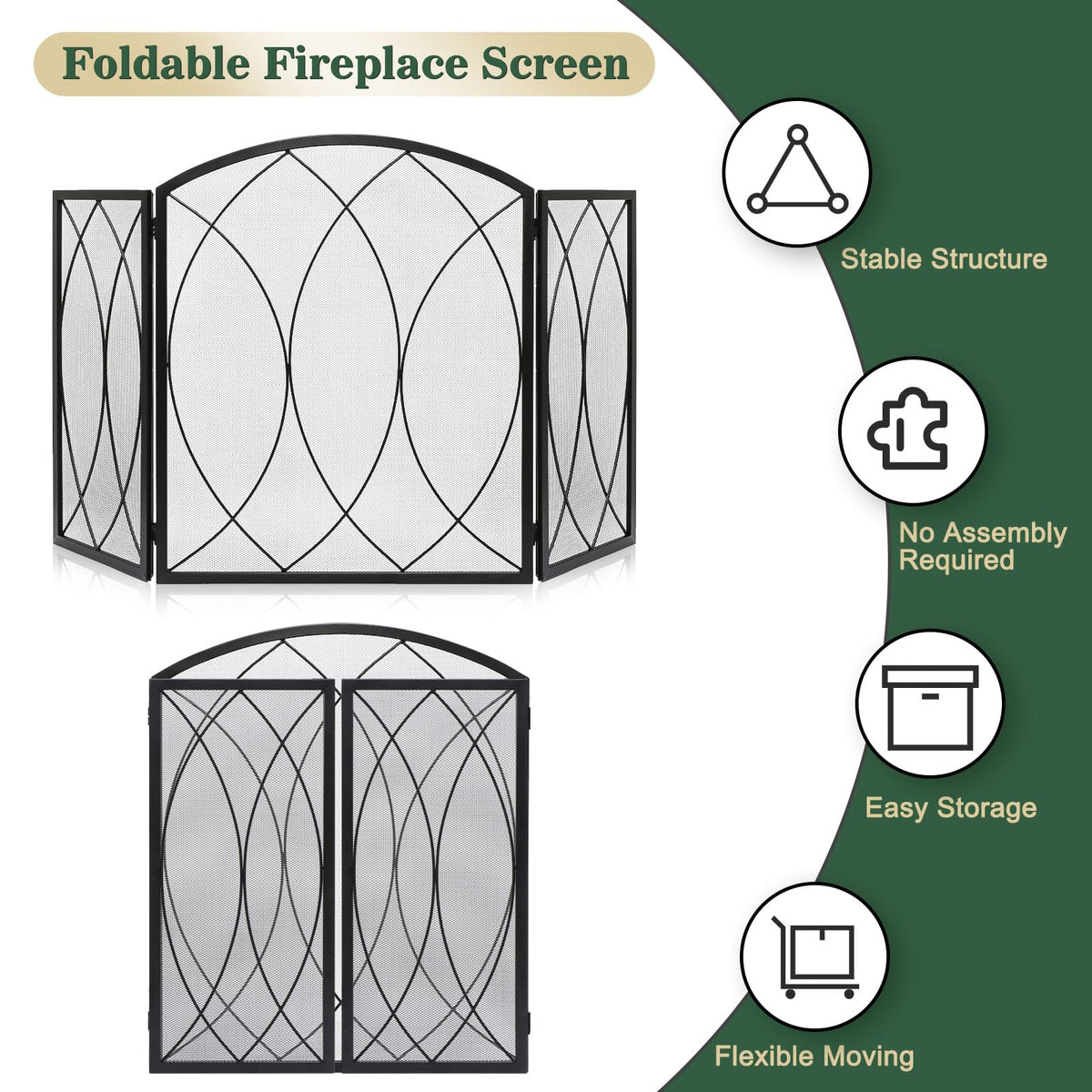 Wrought Iron Fireplace Screen R8661