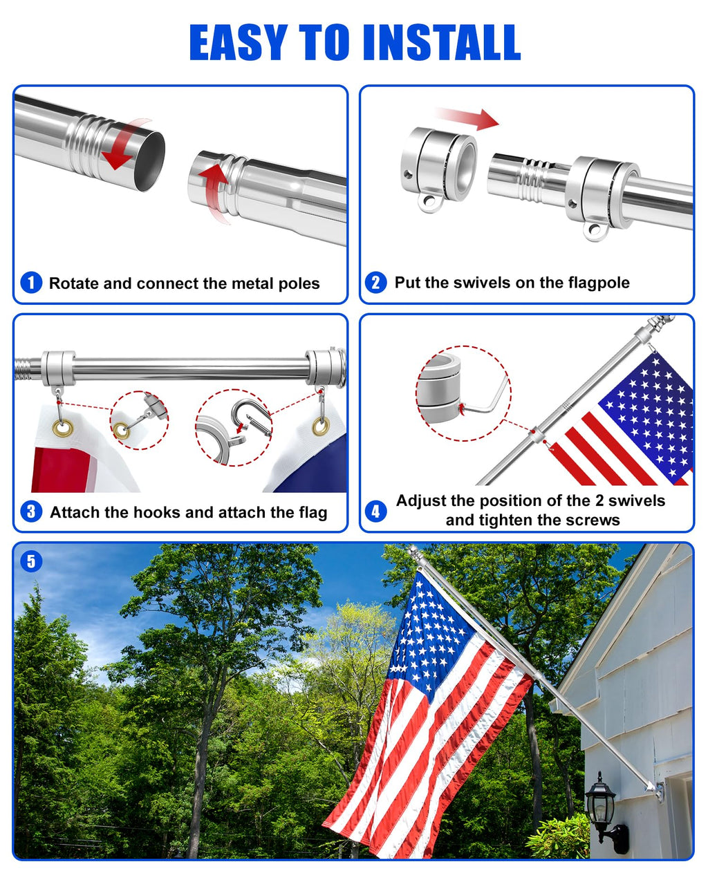 T304 Stainless Steel Flag Pole C769766
