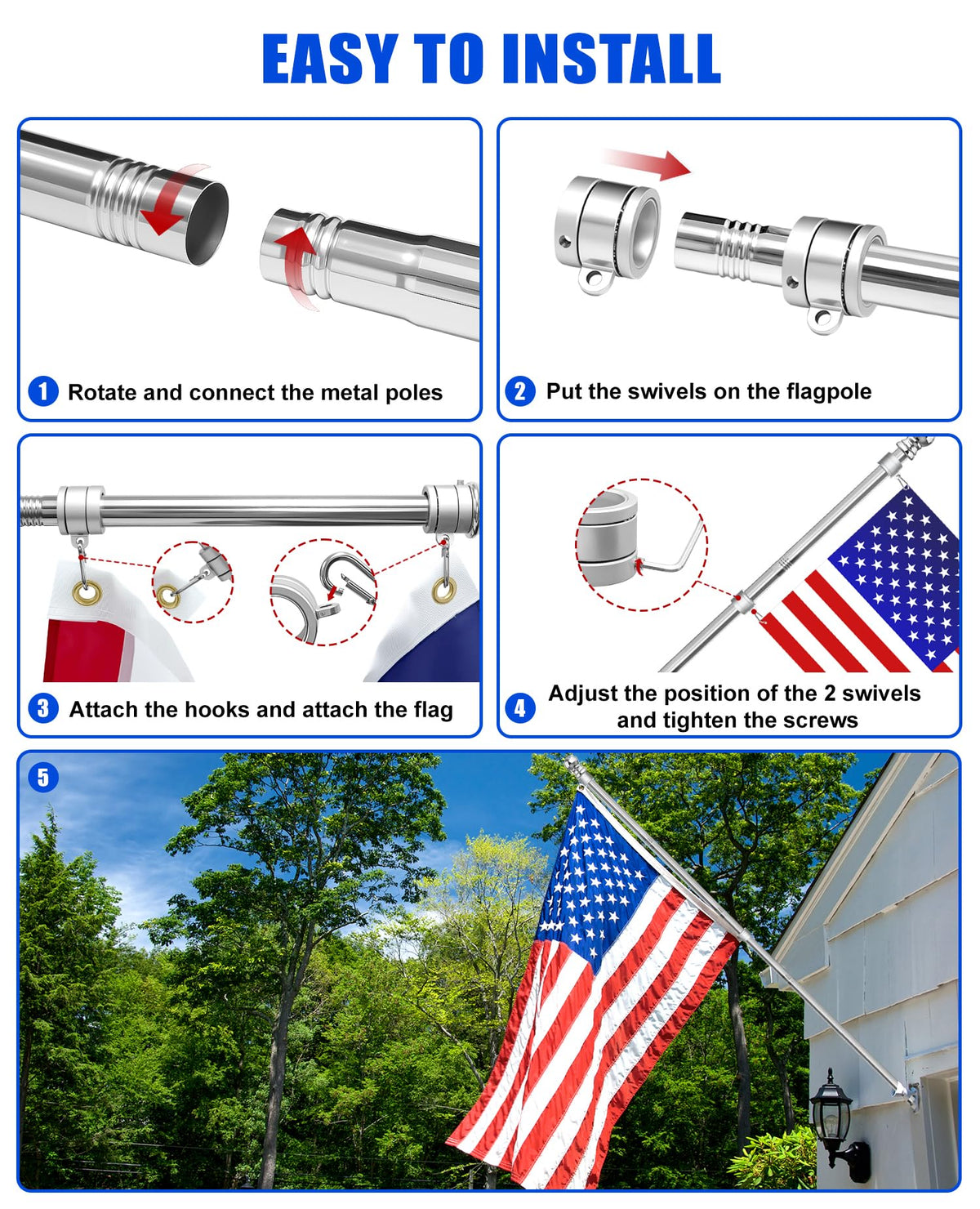 T304 Stainless Steel Flag Pole C769766