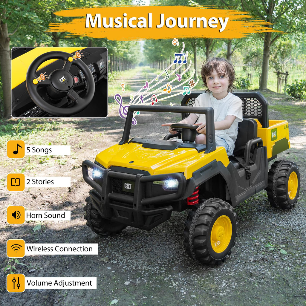 Yellow 24V Kids Ride on Dump Truck with Remote Control M826
