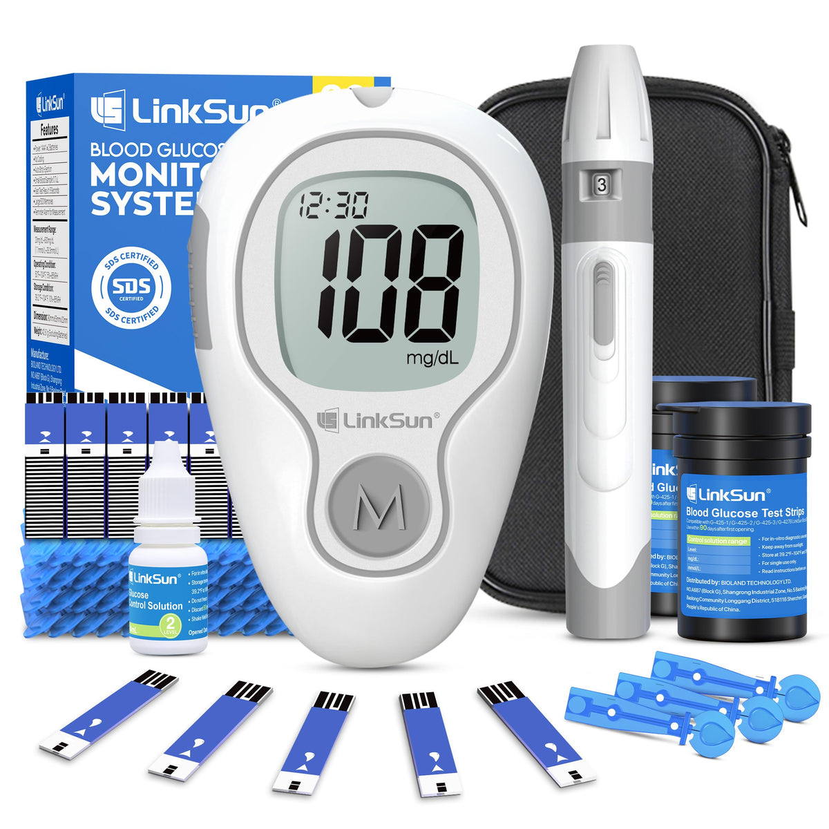 Glucose Monitor Kit, 100 Strips & Lancets F20780