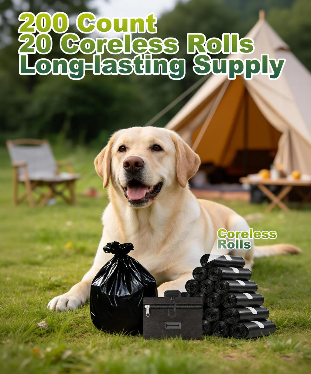 200 Pack Dog Poop Bags Rolls with Dispenser H8103