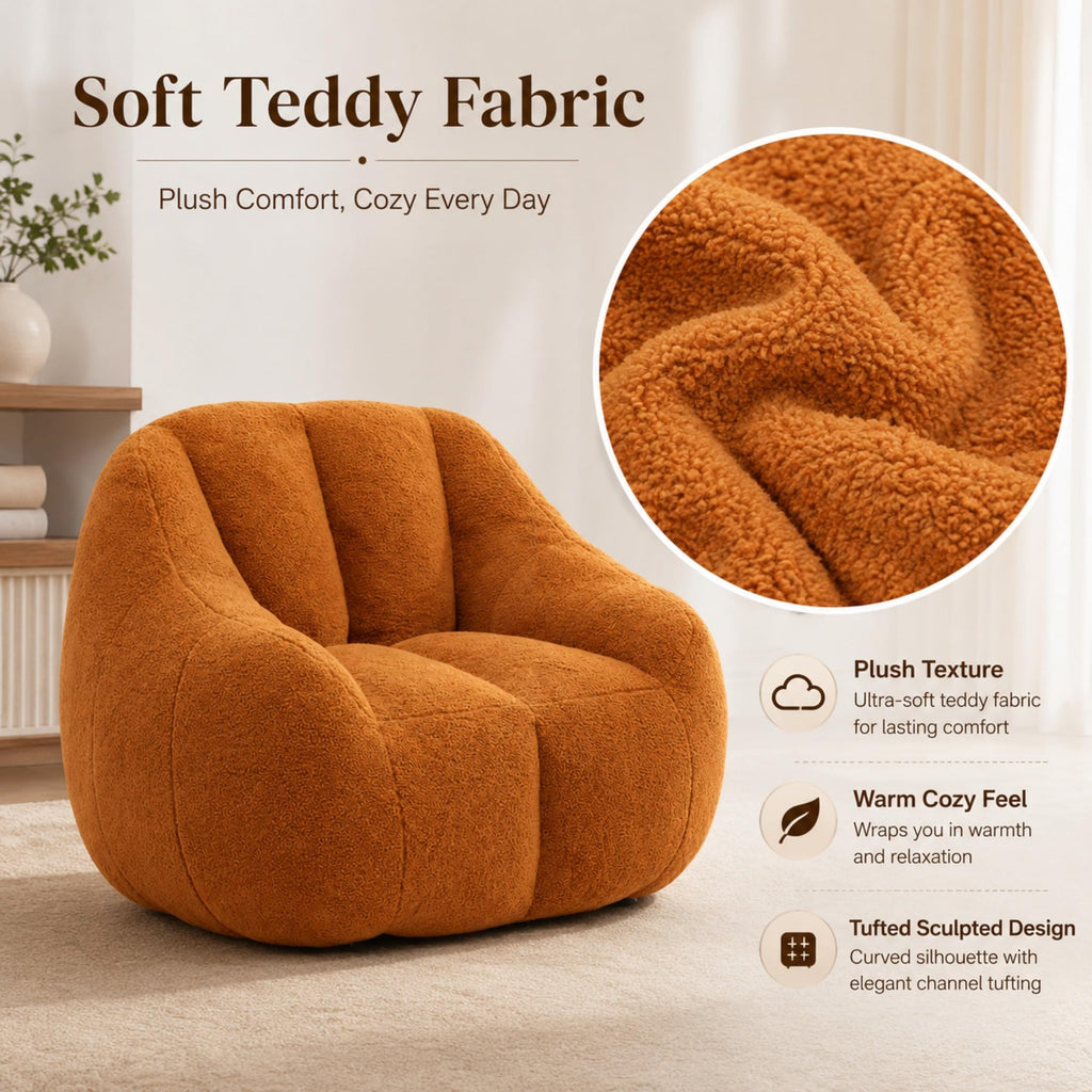 Yellow Memory Foam Bean Bag Chair A79675