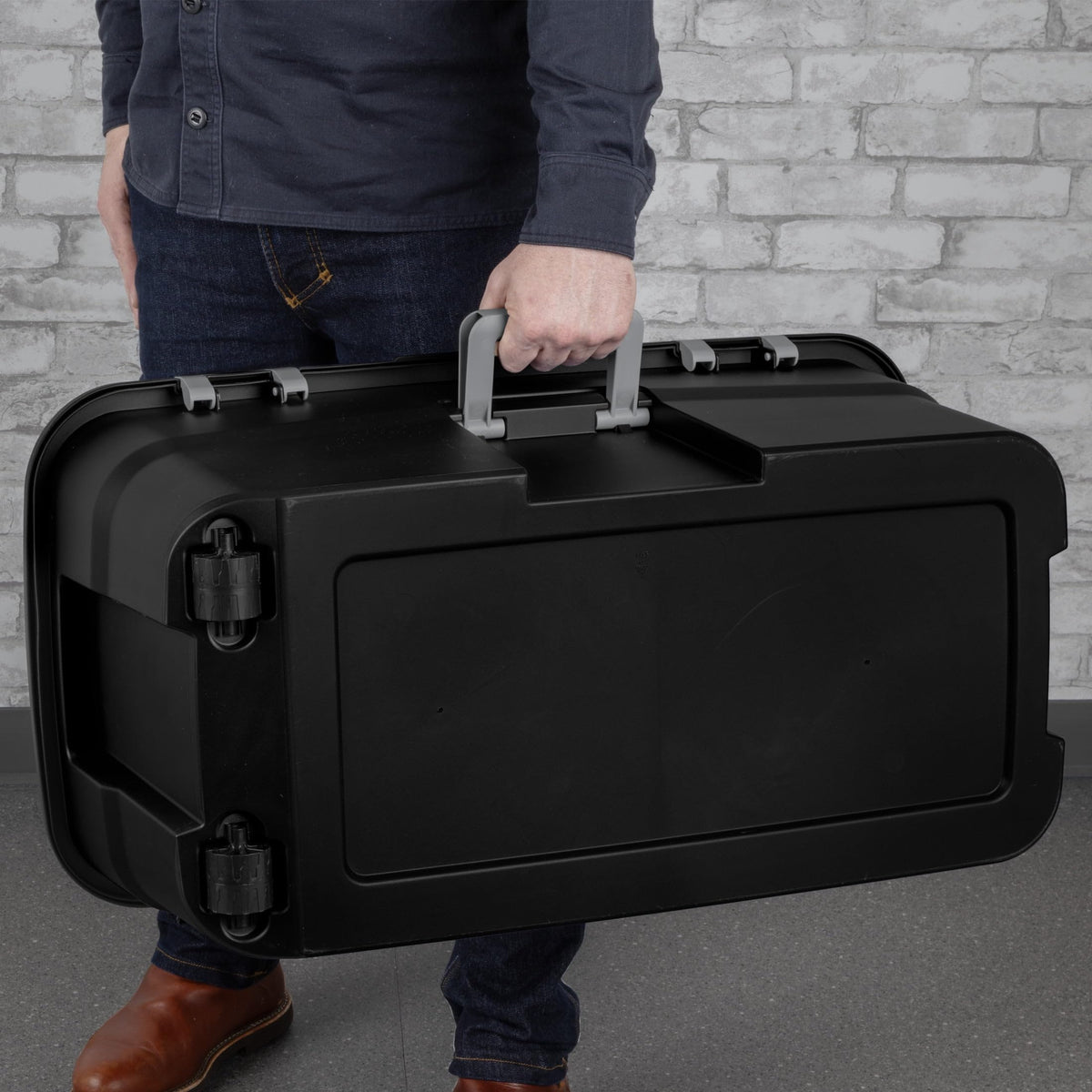 22 Gallon Black Wheeled Plastic Storage Trunk S588487