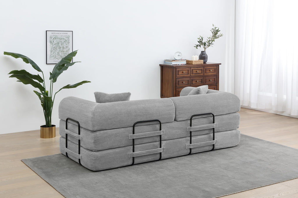Light Gray Convertible Sleeper Sofa Q485585