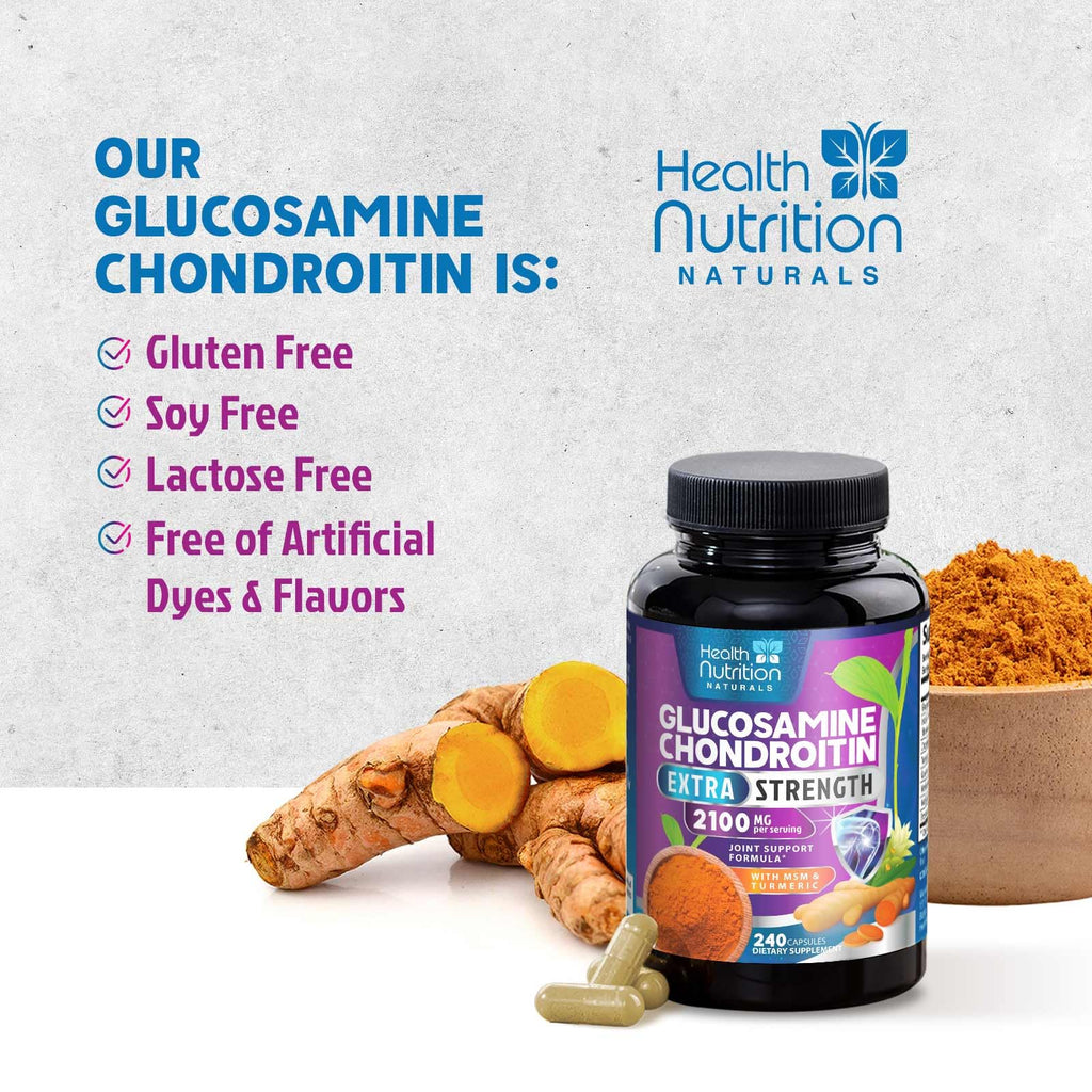 Glucosamine Chondroitin MSM Turmeric Boswellia 60 Capsules B614132