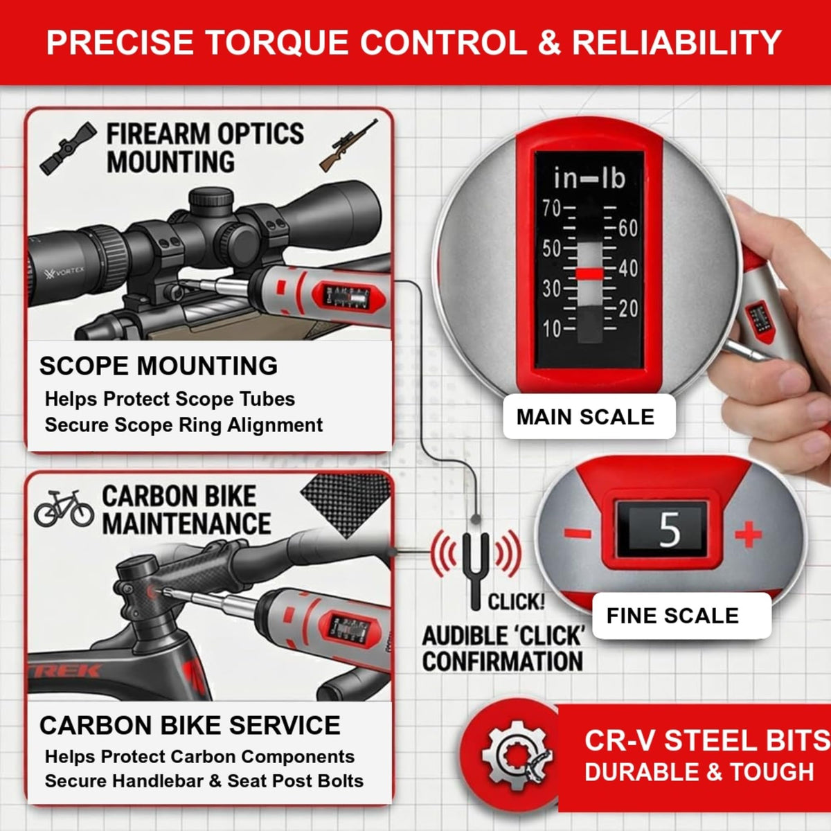 42-Piece Torque Screwdriver Set with 40 CR-V Bits D1929