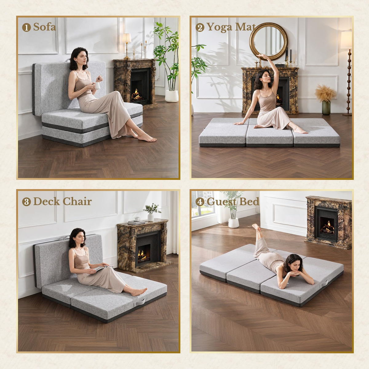 6 Inch Tri-Fold Memory Foam Mattress C750