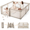 Light Khaki Foldable Baby Playpen J624767