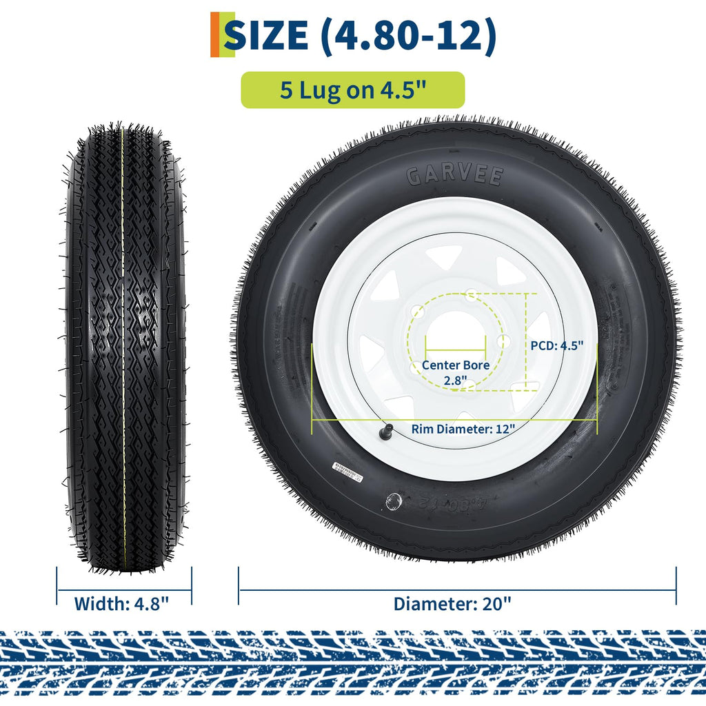 12 Trailer Tire and Wheel Assembly 5 Lug Set of 2 H709