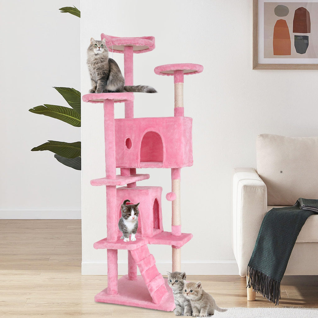 70-inch Pink Multi-Level Cat Tower & Cat Condo with Scratching Post Z918498