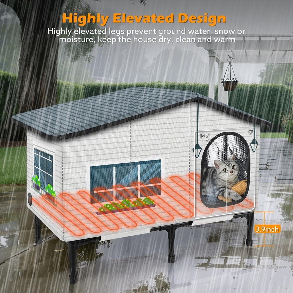 Weatherproof Heated Insulated Cat House Z41550