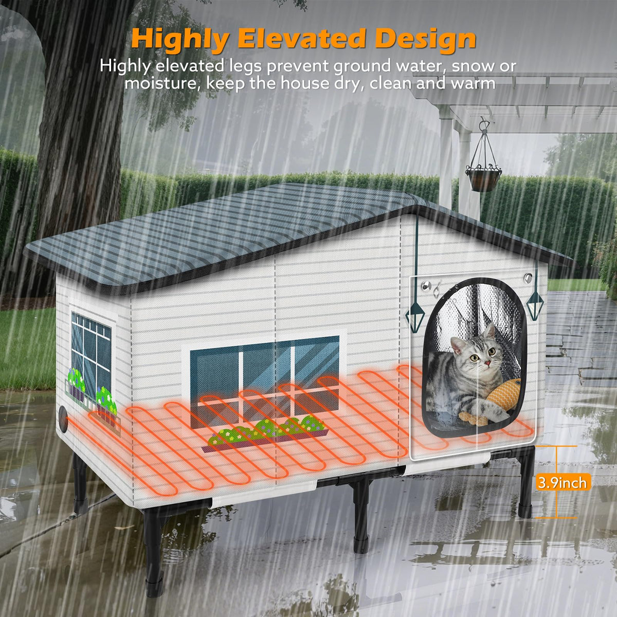 Weatherproof Heated Insulated Cat House Z41550