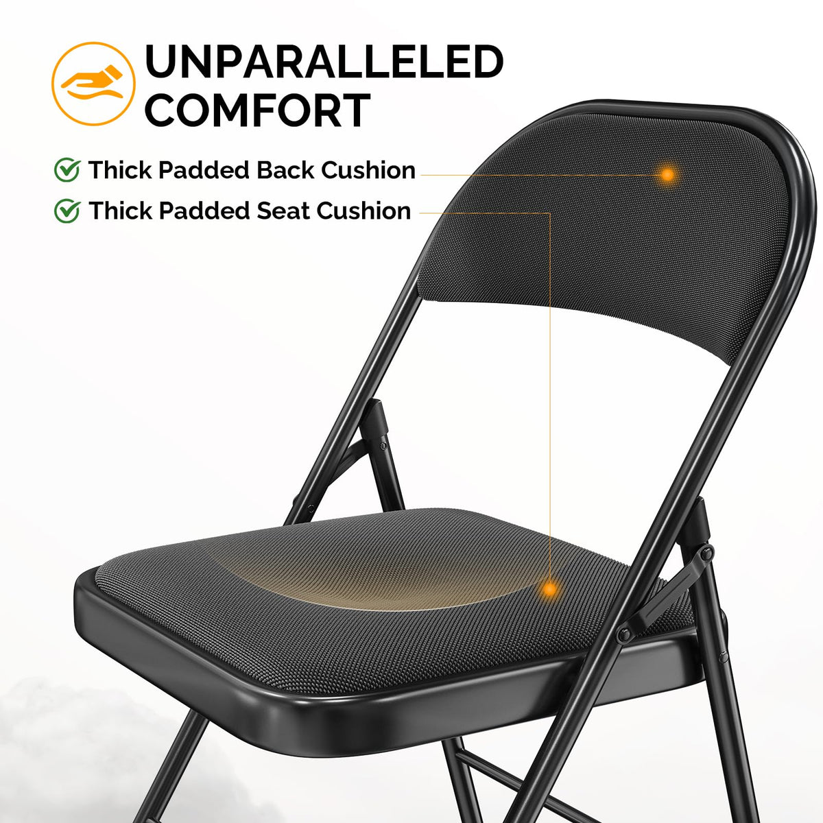 Black Fabric Padded Folding Chairs 10 Pack S2372