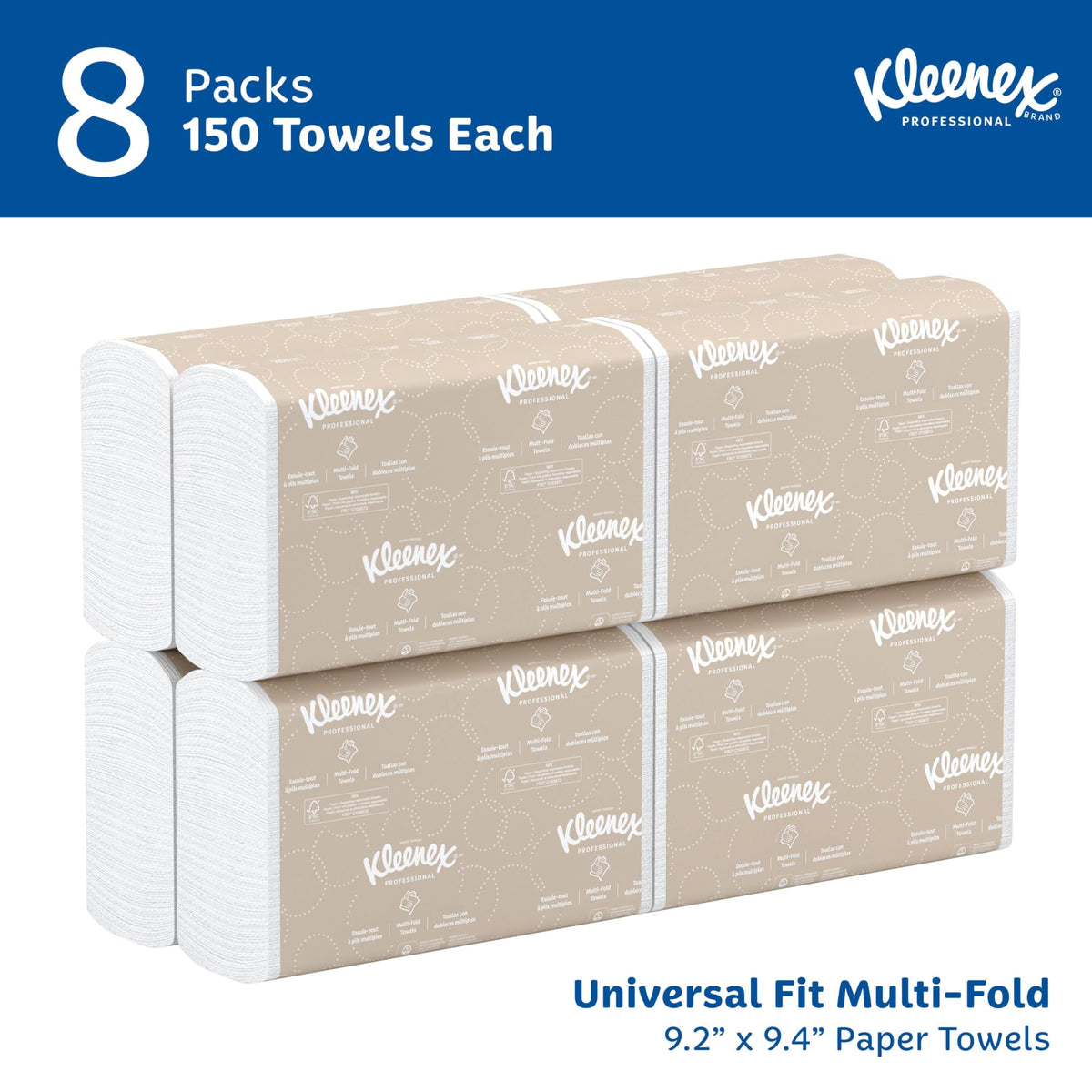 Multifold Paper Towels, 8 x 150 Sheets U943