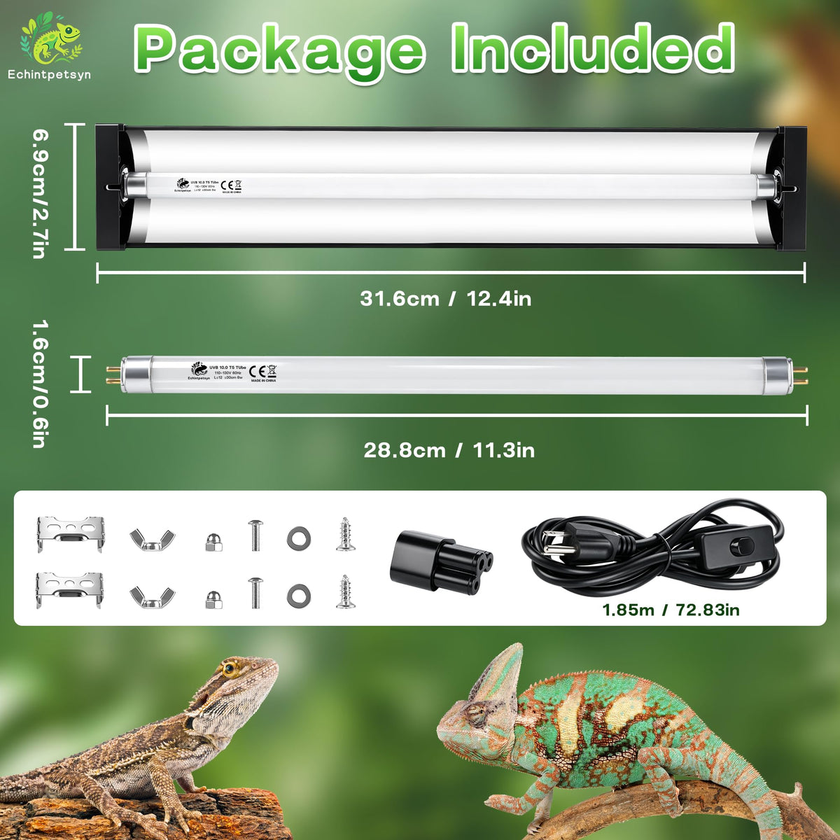 8W T5 HO 10.0 UVB Kit with Bulb U582