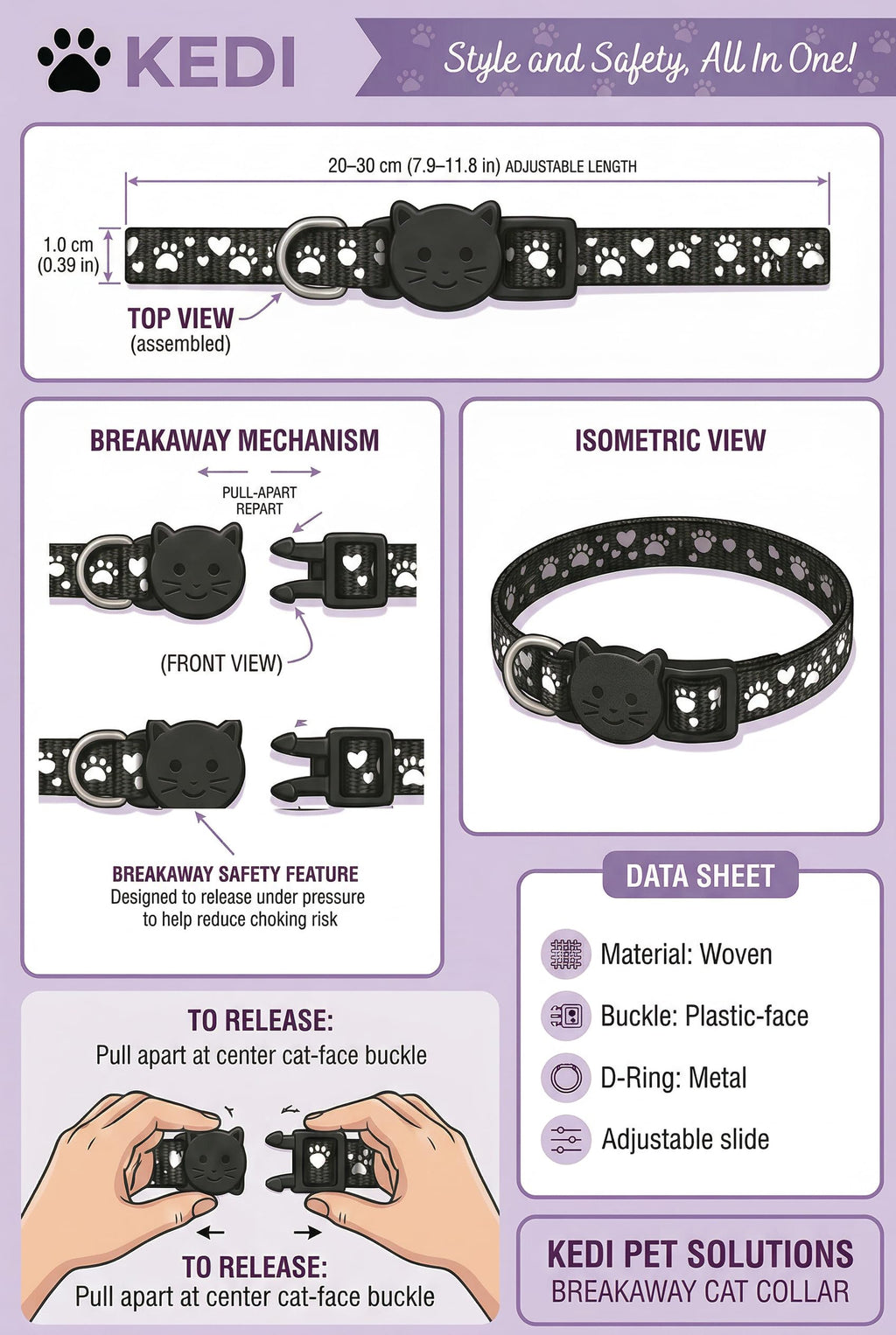 Black Medium Cat Cone Collar D3566