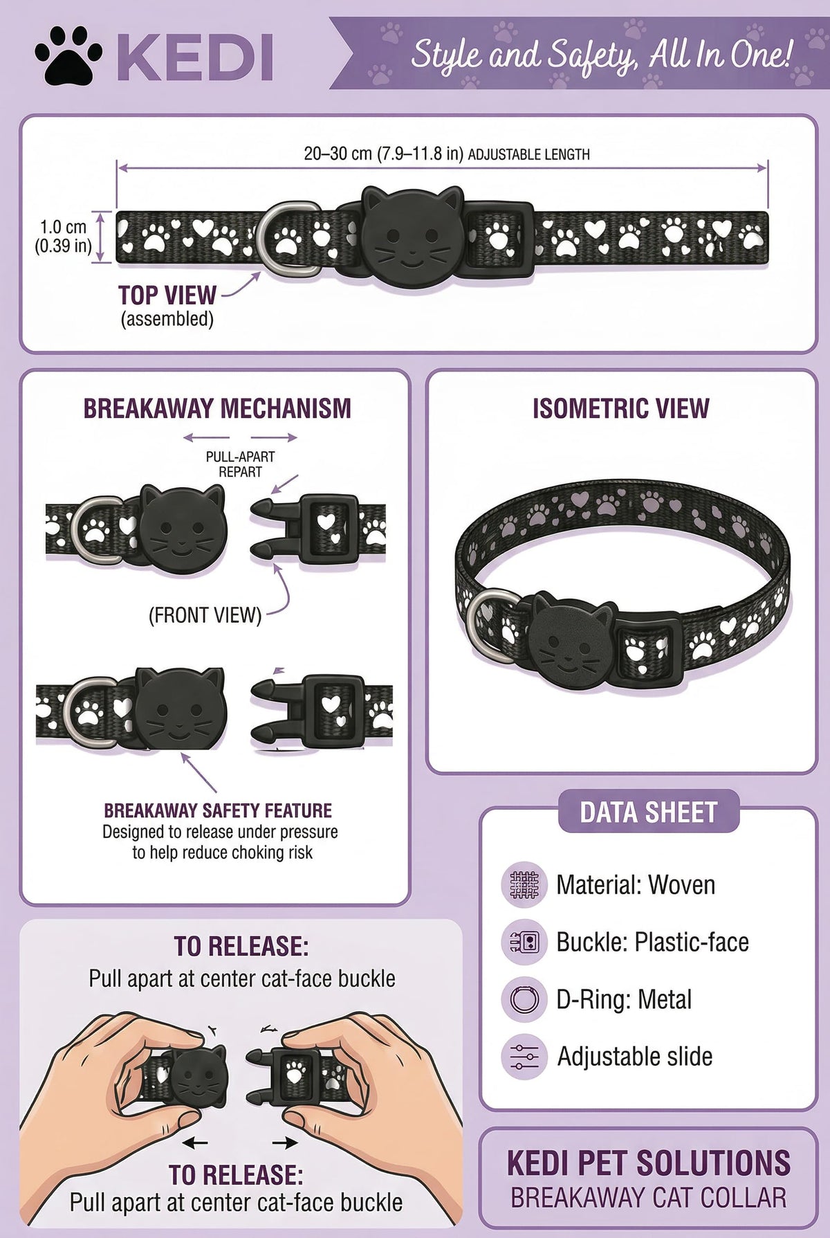 Black Medium Cat Cone Collar D3566