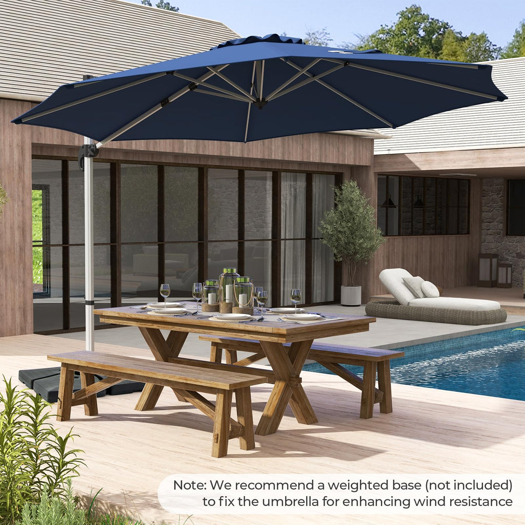 11 FT Cantilever Patio Umbrella with 360° Rotation Z4994