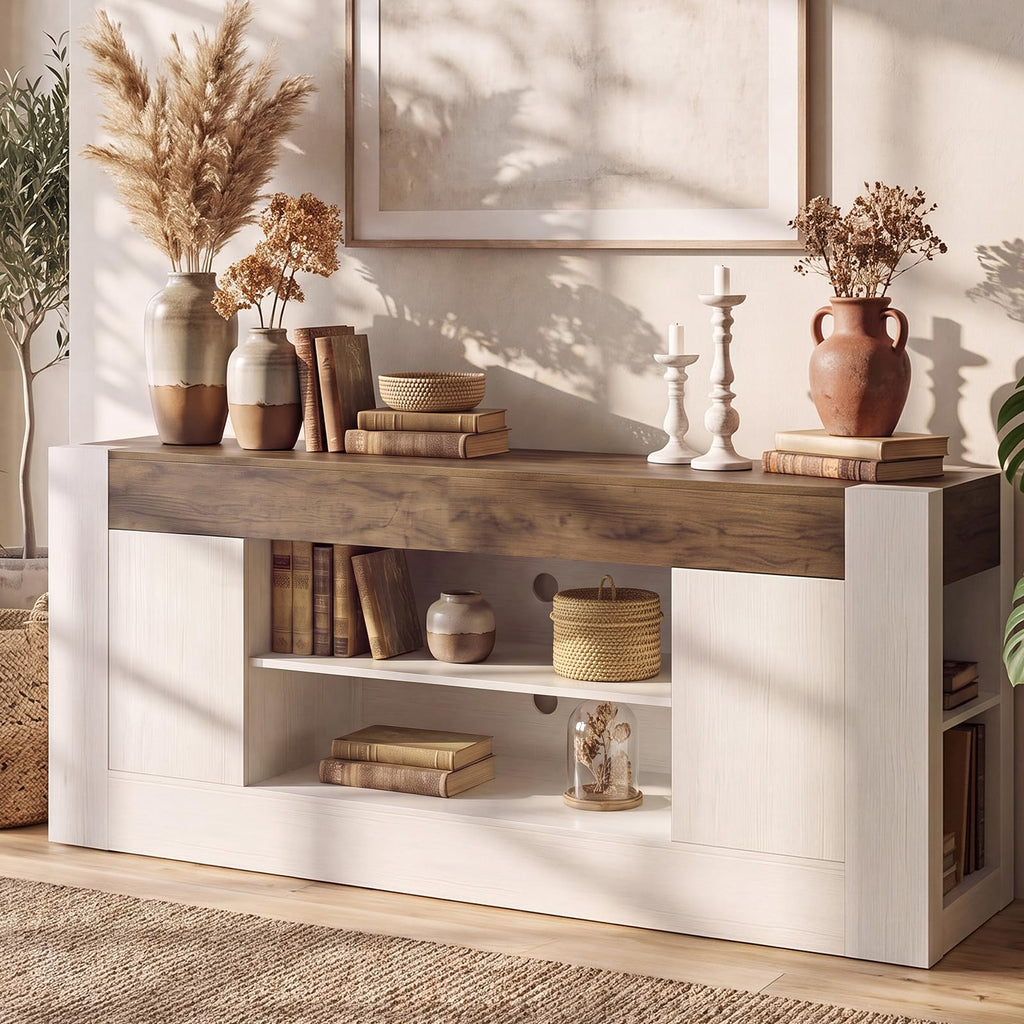 White TV Stand with Storage P162287