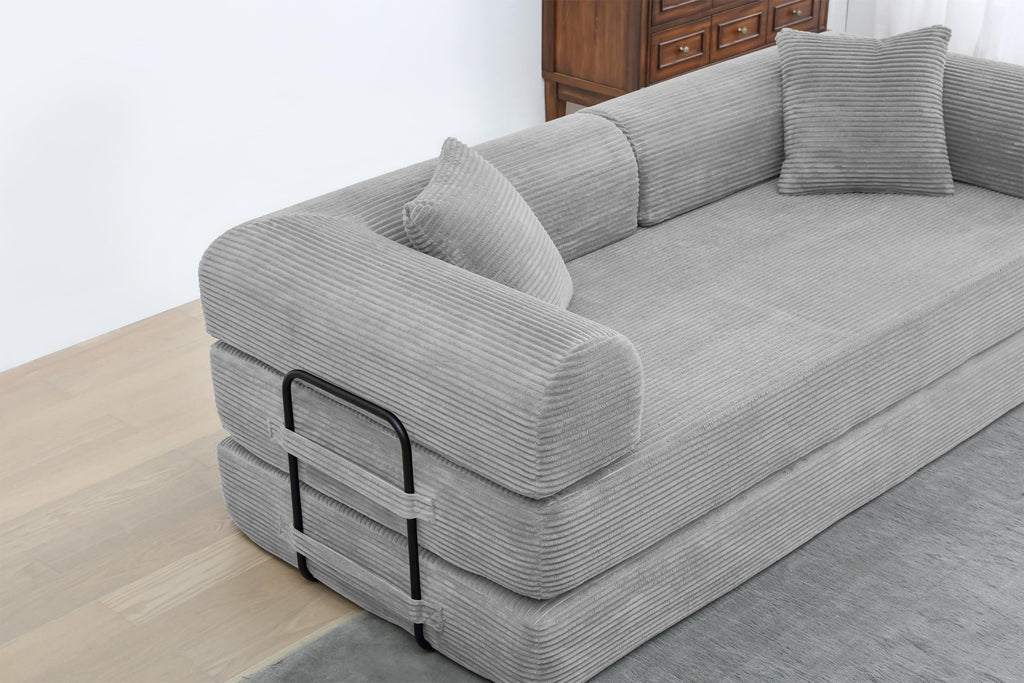 Light Gray Convertible Sleeper Sofa Q485585