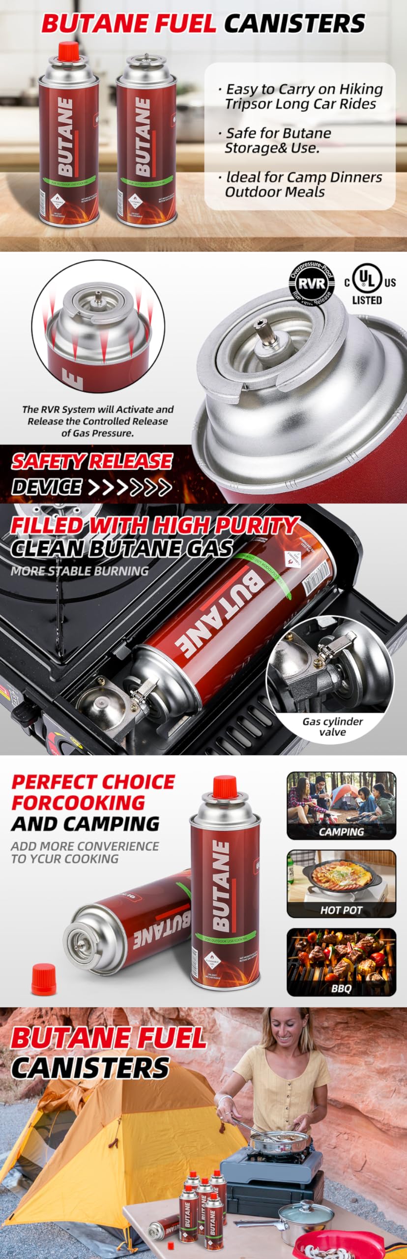 8 oz Butane Fuel Canisters, Pack of 28 B778