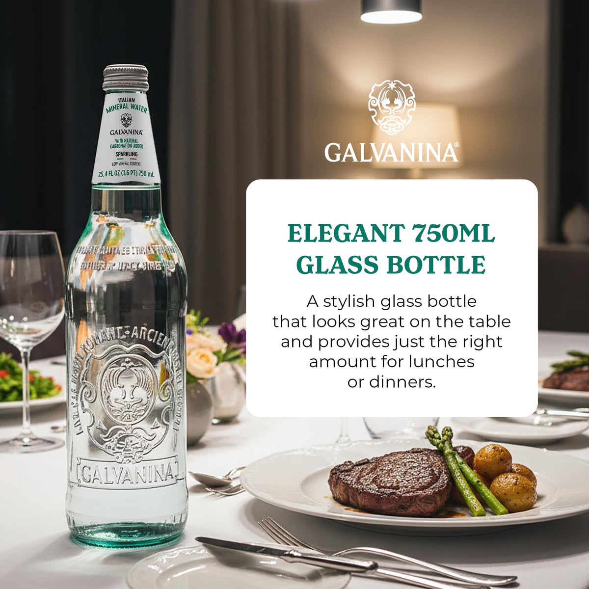 Sparkling Mineral Water 750 ml 12 Glass Bottles G821