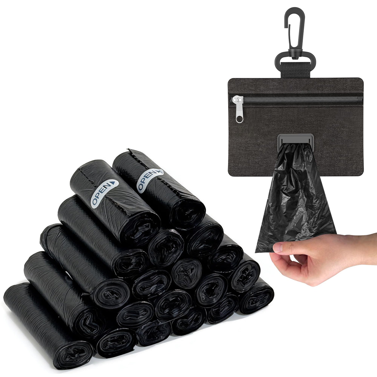 200 Pack Dog Poop Bags Rolls with Dispenser H8103