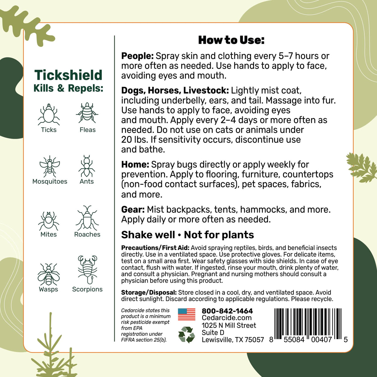 Tick & Flea Repellent Spray for Humans & Pets K45289