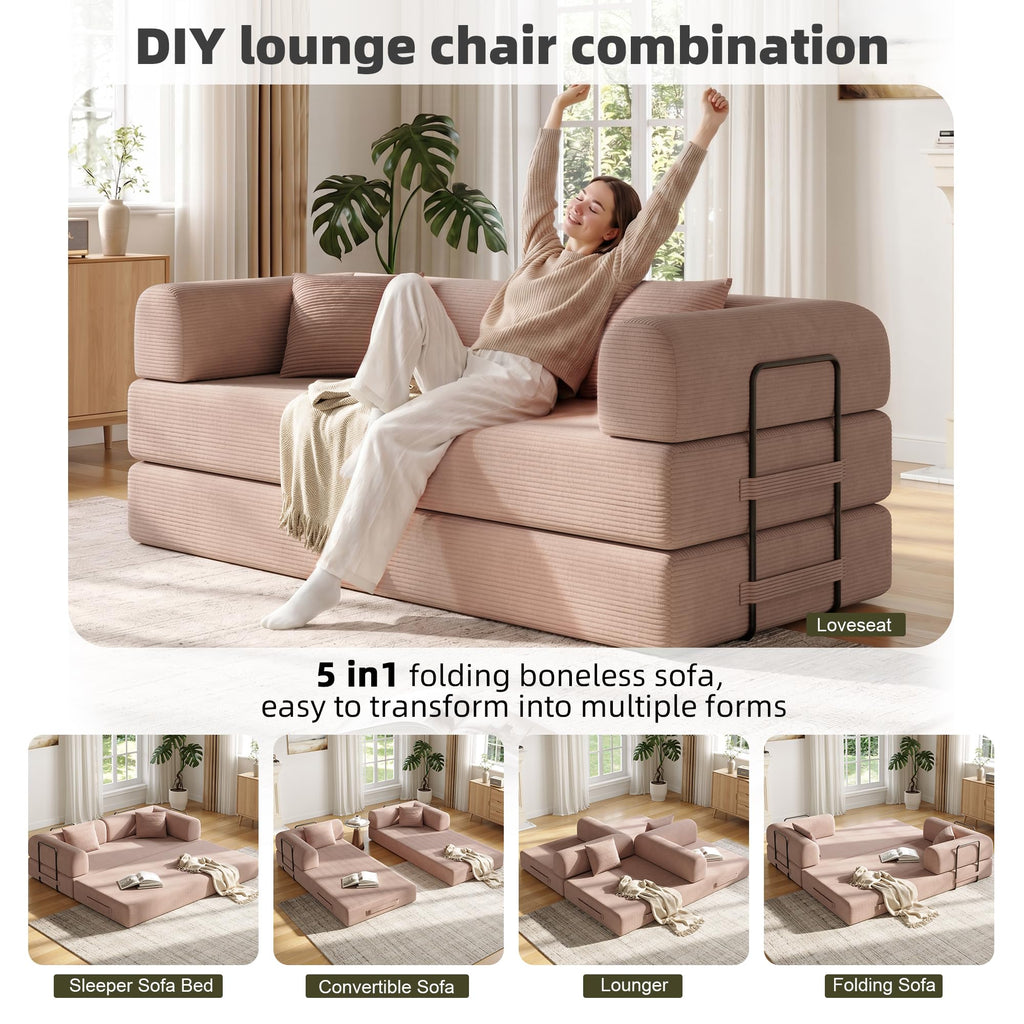 79in Boneless Convertible Futon Sofa Bed Queen W739420