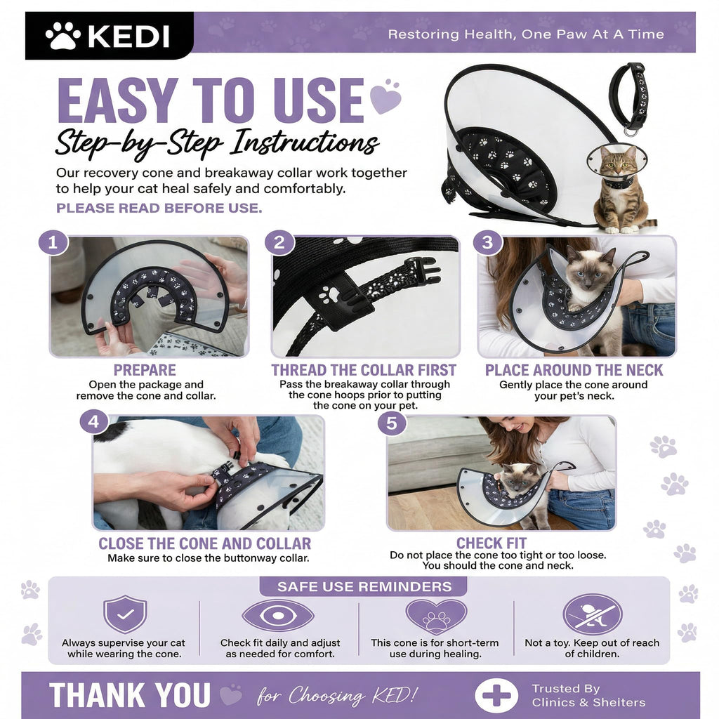 Black Medium Cat Cone Collar D3566