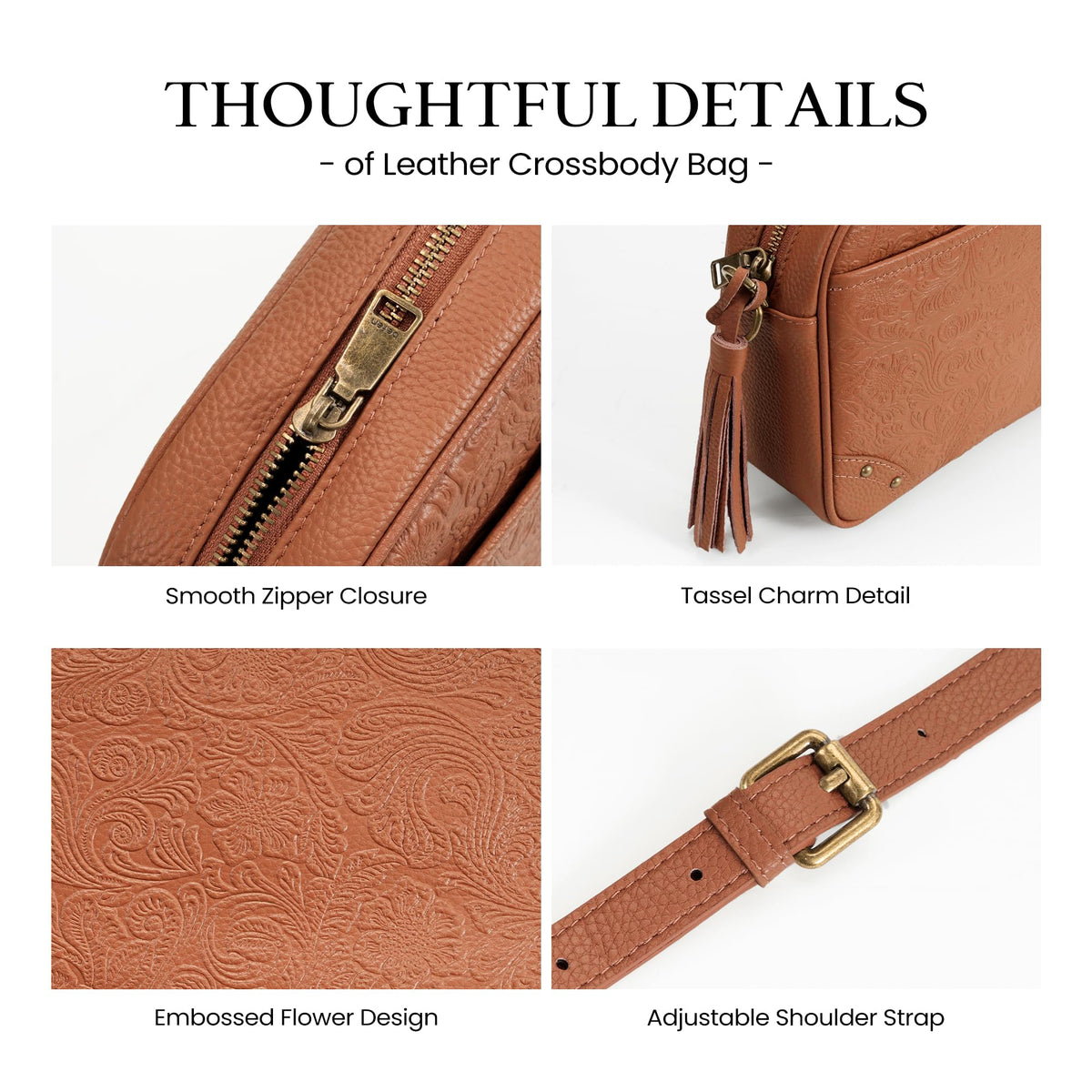Anti-theft Genuine Leather Crossbody Bag with RFID Card Slots L44197