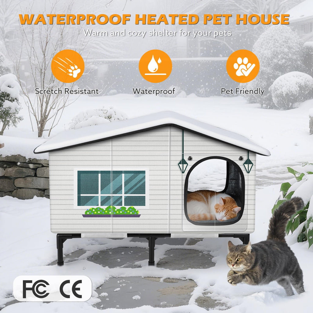 Weatherproof Heated Insulated Cat House Z41550