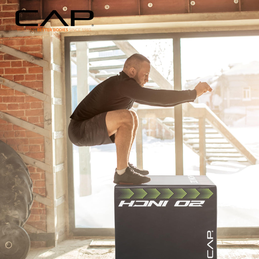 3-in-1 Foam Plyometric Jump Box, 20/24/28-Inch Heights, Black N981794