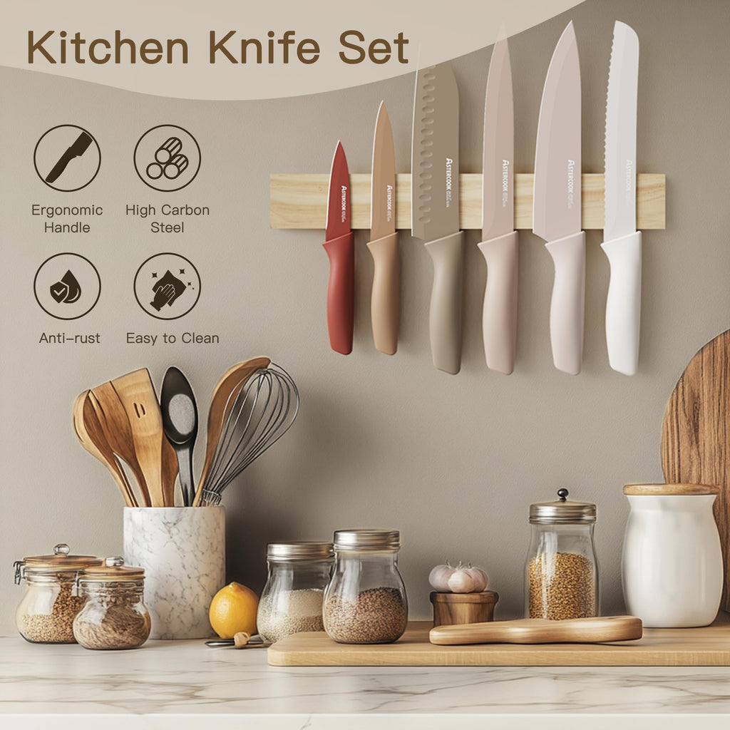 13 Piece Stainless Steel Kitchen Knife Set with Blade Guards I947571