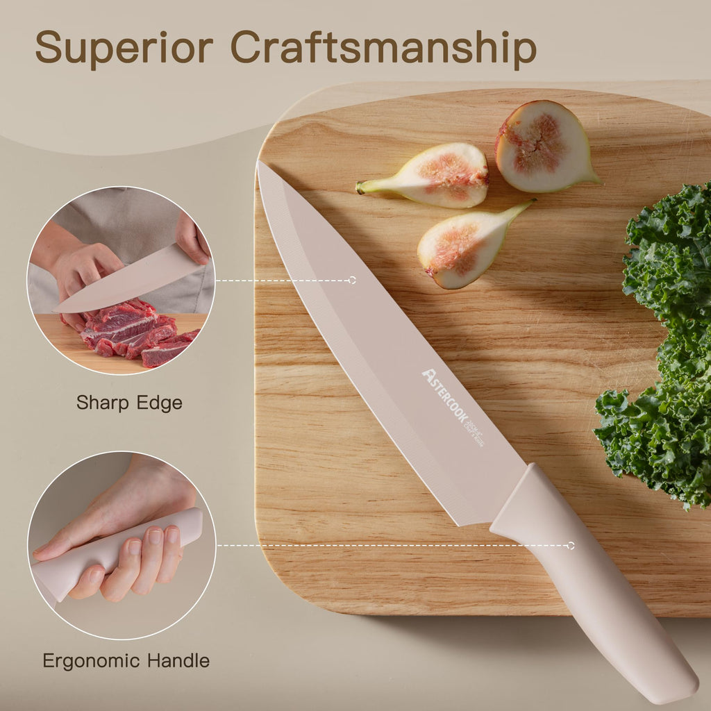 13 Piece Stainless Steel Kitchen Knife Set with Blade Guards I947571