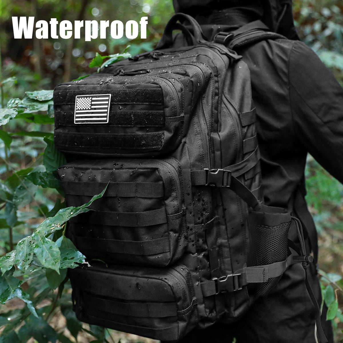 50L Military Tactical Backpack Black X689