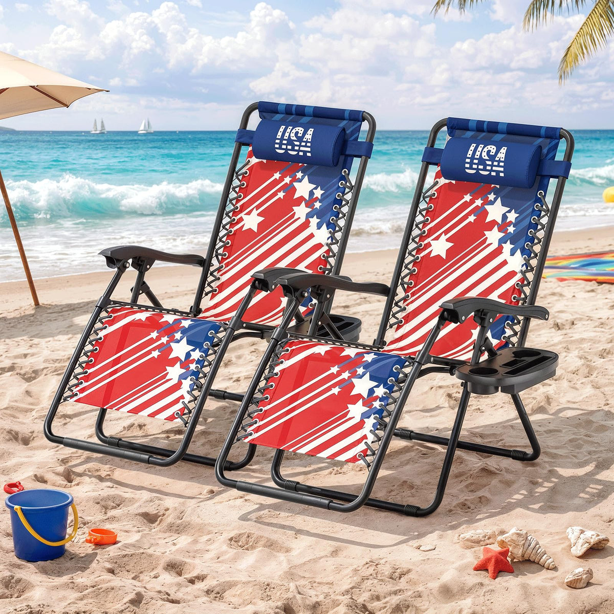 Zero Gravity Reclining Camping Chairs 2 Pack T698