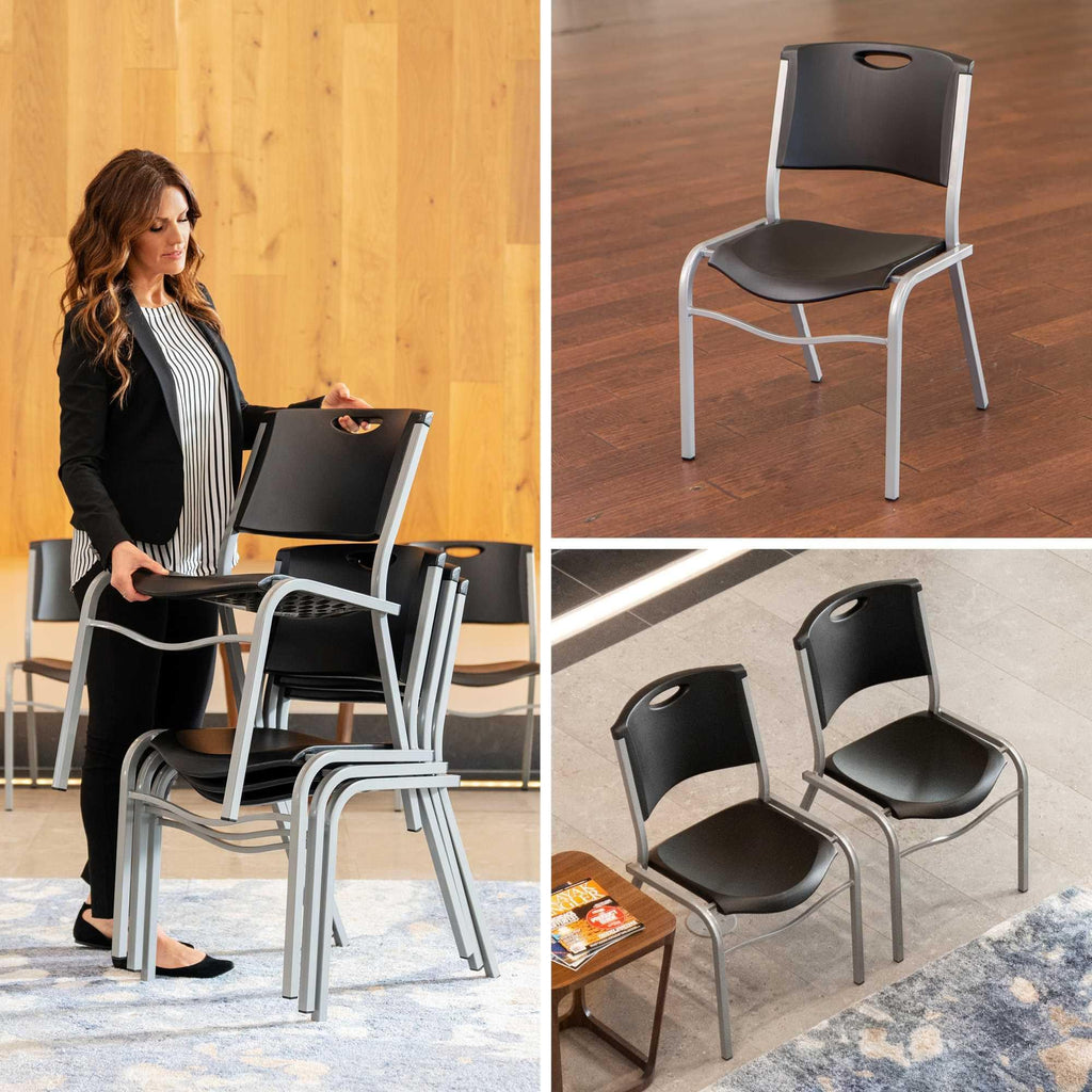 Black Stacking Chair 4 Pack Y911