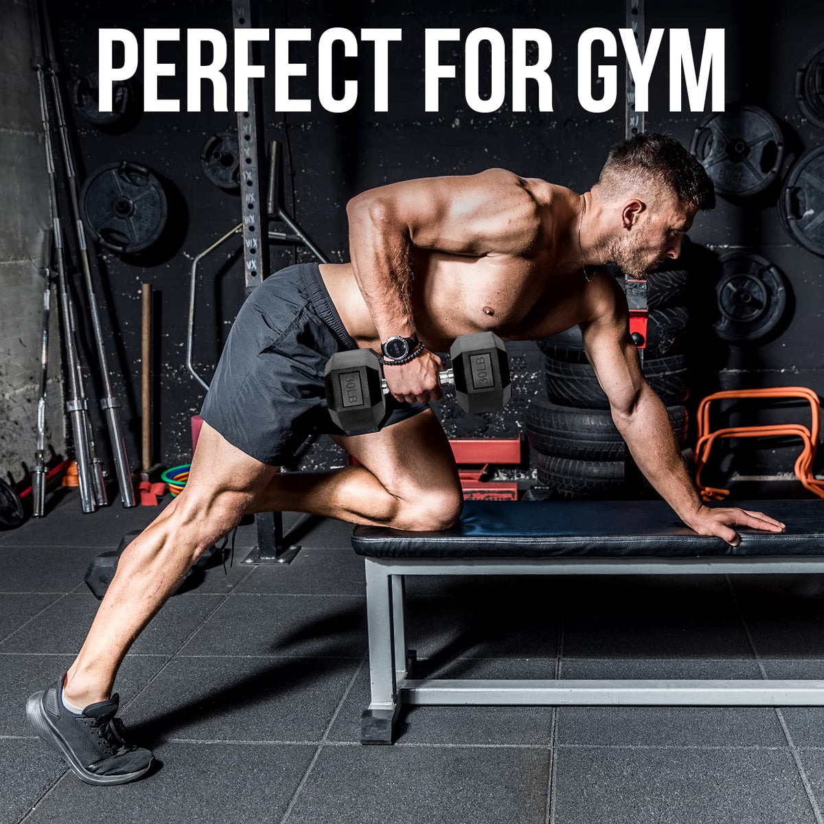 PVC Coated Hex Dumbbells with Knurled Handles T2611