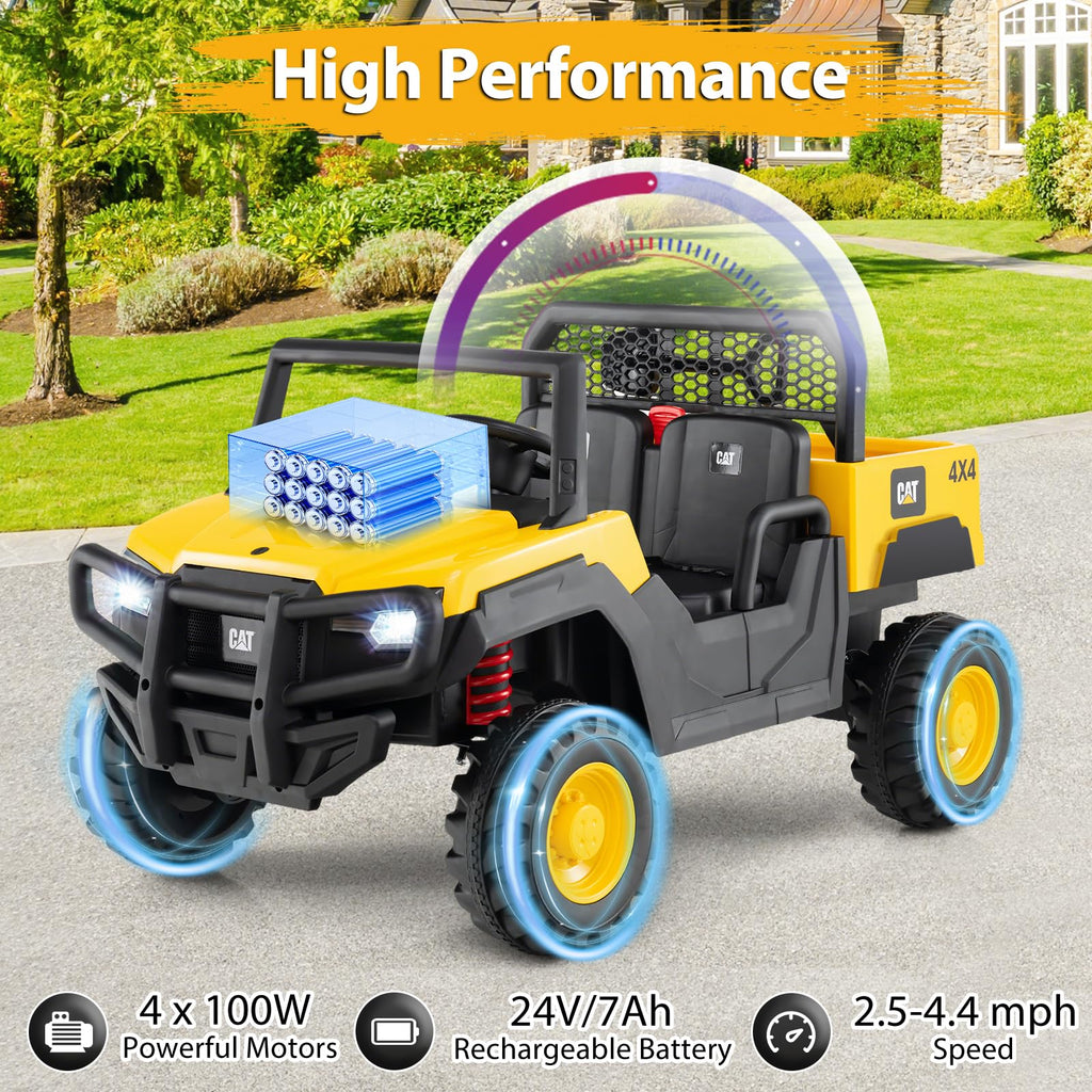 Yellow 24V Kids Ride on Dump Truck with Remote Control M826