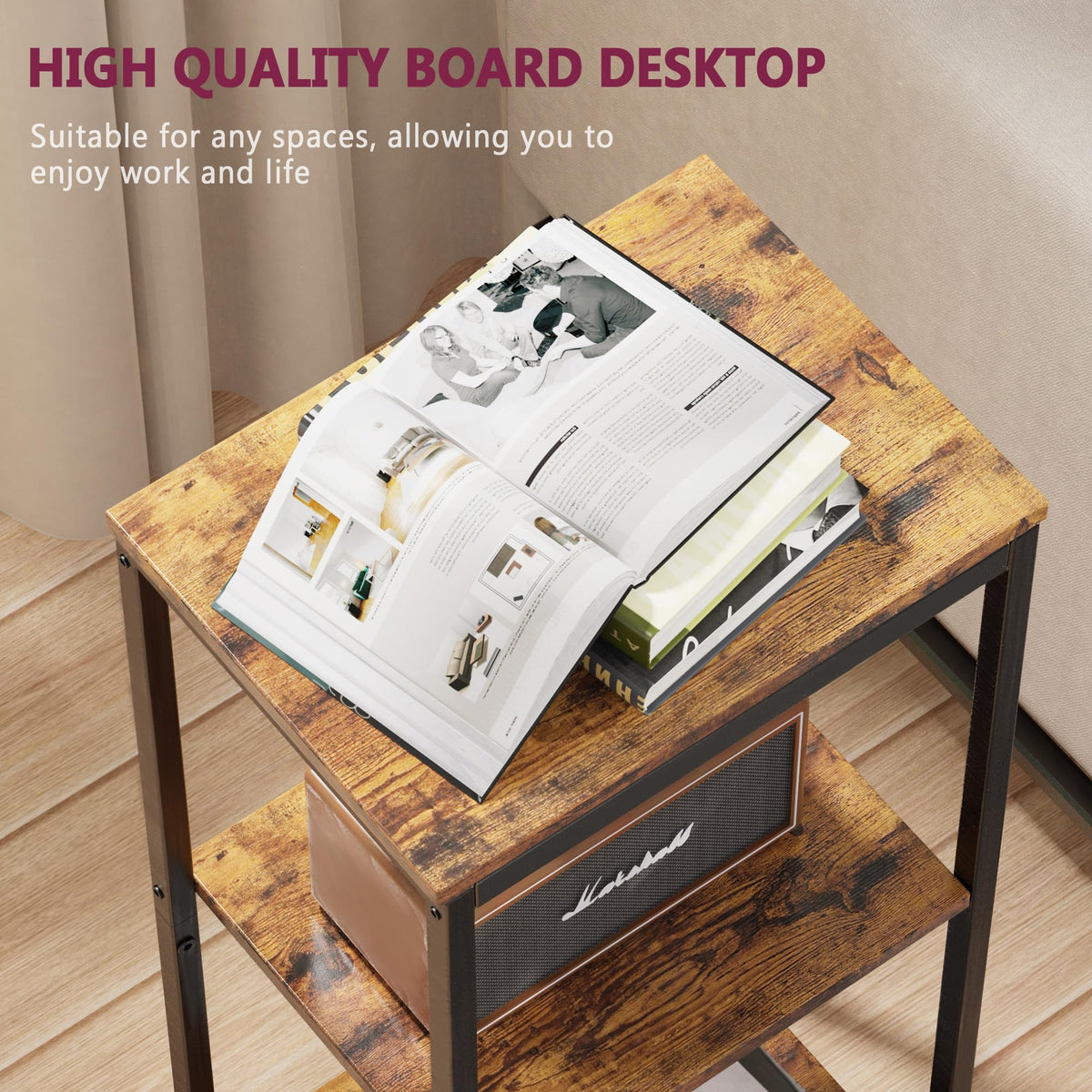 3 Tier End Table with Storage Shelves T74714